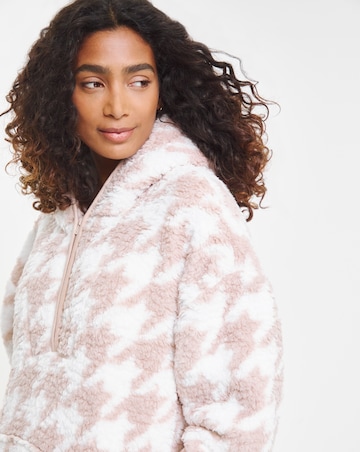 Pretty Secrets Quarter Zip Snuggle Top With Ribbed Leggings Lounge Set