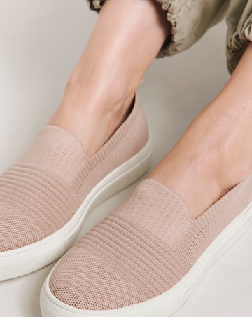 Felicity Stretch Textile Slip On Trainers - Wide Fit (E)