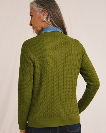 Julipa Cable Crew Neck Cardigan