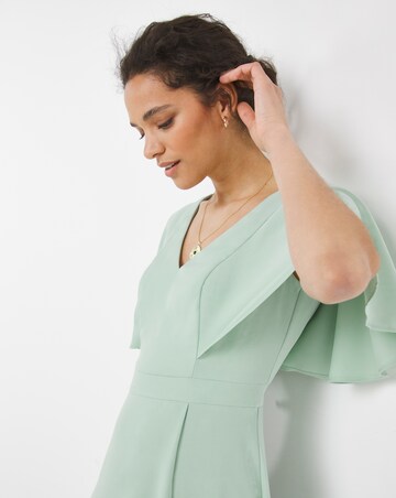 Joanna Hope Sage Angel Sleeve Midi Dress