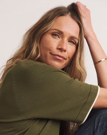 Anthology Contrast Trim Short Sleeve Jumper