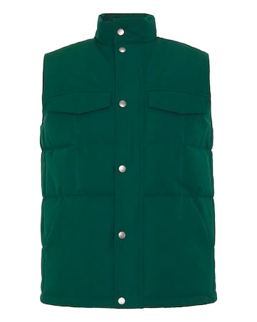 Green Square Quilt Padded Gilet