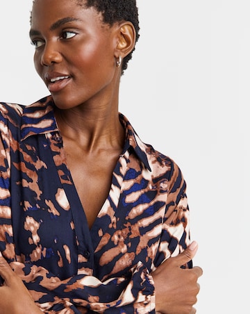 Printed Smock Shirt Dress