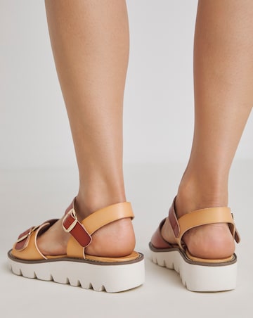 Heavenly Feet Trudy Buckle Strap Sandals Ex Wide Fit