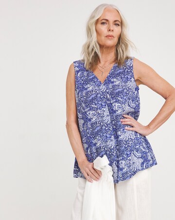 Julipa Blue Crinkle Printed Vest