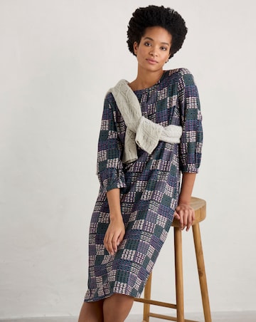 Seasalt Cornwall Sea Call Check Dress Wetland