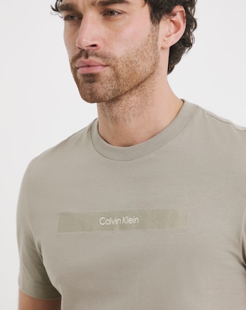 Calvin Klein Short Sleeve Structured Embroidery T-Shirt - Stone