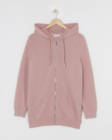 The Blush Longline Zip Hoodie
