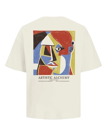 Jack & Jones Artistic Alchemy Back Graphic T-Shirt - Cream