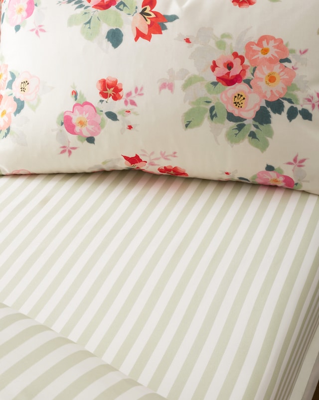 Cath Kidston Canopy Stripe 100% Cotton Fitted Sheet