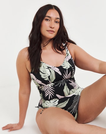 Elomi Tropical Retreat Non Wired Plunge Swimsuit Black