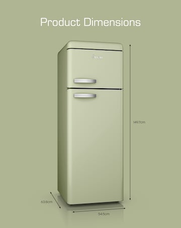 Swan SR11010GNE Retro 30/70 Top Mounted Fridge Freezer - Green