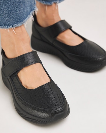 Rochelle Leather Bar Trainers - Wide Fit (E)