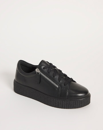 Talulah Leather Side Zip Trainers - Extra Wide Fit (EEE)