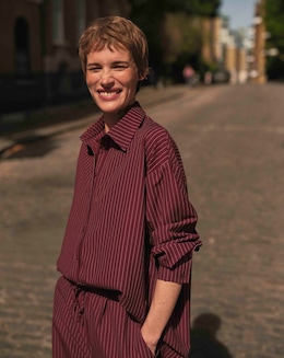 Stripe Oversized Long Sleeve Shirt