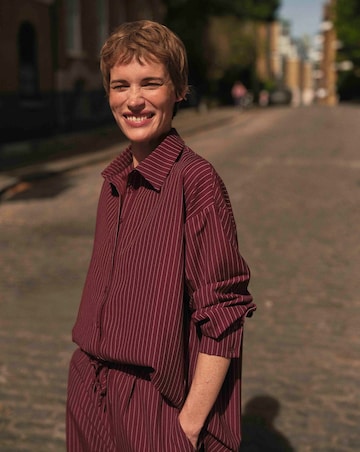 Stripe Oversized Long Sleeve Shirt