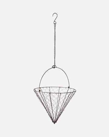 Ivyline Outdoor Hanging Wired Netted Cone Basket Bronze