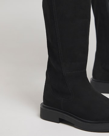 Perry Stretch Back Flat Knee High Boots - Extra Wide Fit (EEE) Super Curvy Calf