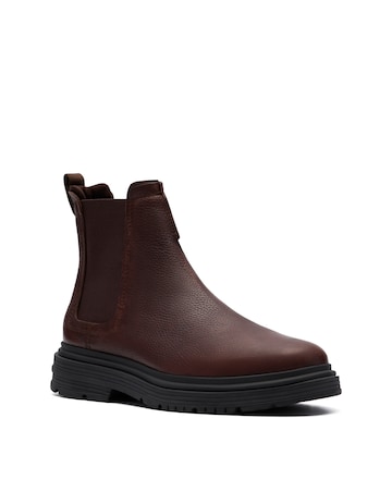 Clarks Badbury Easy Boots - Dark Brown Leather
