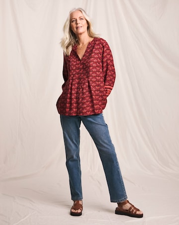 Julipa Printed Pintuck Blouse