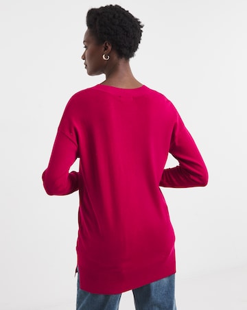 Pink V Neck Slouch Tunic
