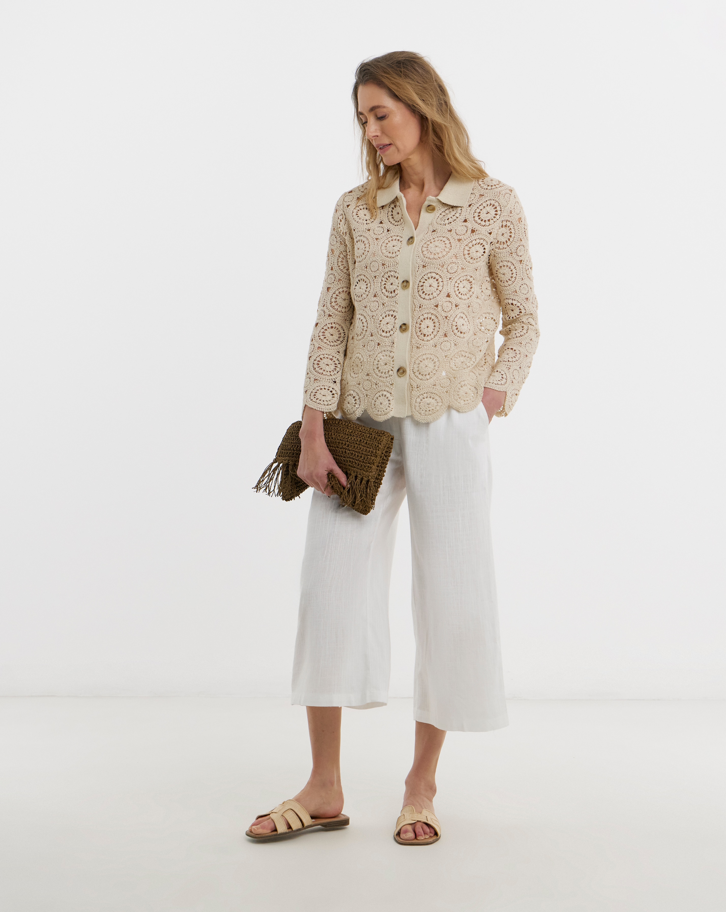 Crochet Knitted Overshirt | JD Williams