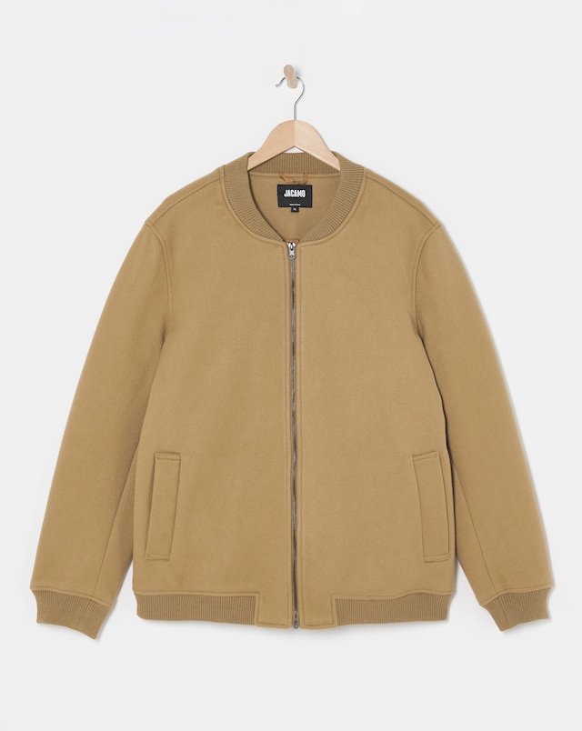 Faux Wool Bomber Jacket