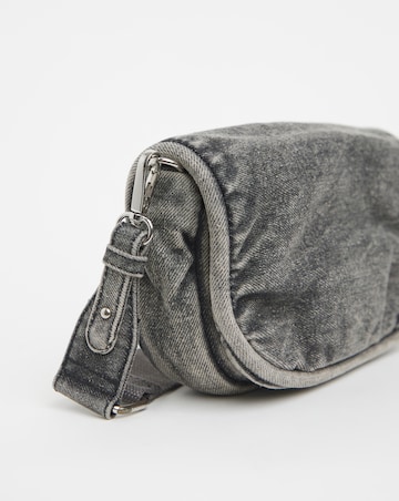 Grey Denim Soft Volume Crossbody Bag