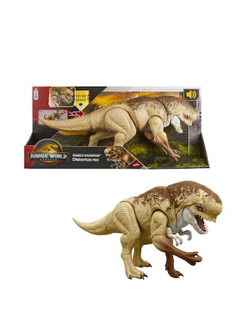 Jurassic World Rebirth Rumble 'n Rampage Dinosaur Action Figure Distortus Rex