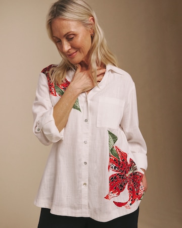 Julipa Longline Printed Linen Shirt