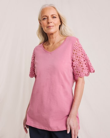 Julipa Crochet Pure Cotton Sleeve T-Shirt