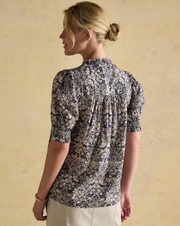 Joules Silvia Frill Neck Smocked Blouse