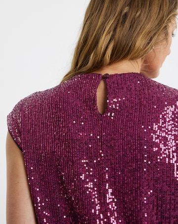 Sequin Cap Sleeve Vest
