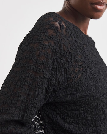 Bubble Lace Long Sleeve Slouch Top