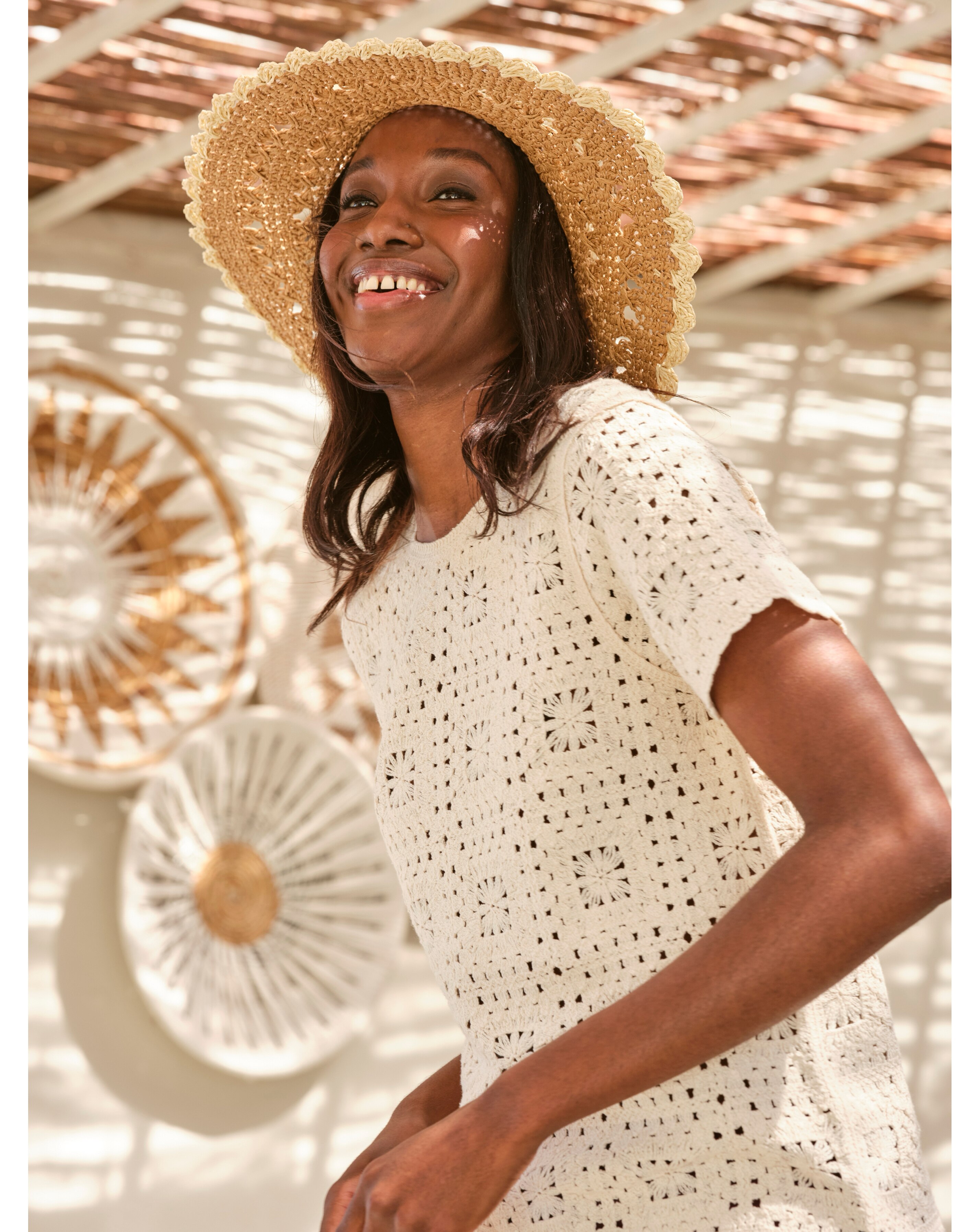 FatFace Patchwork Crochet Tee | JD Williams