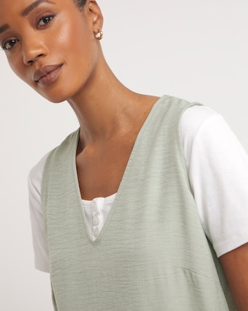 Textured Fabric Apron Dress