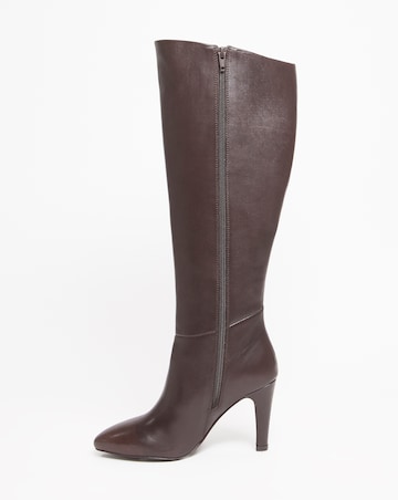 Leather High Leg Side Zip Boot E Fit Standard Calf