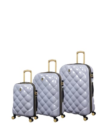 IT Luggage St Tropez Trois 3pc Suitcase Set - Silver