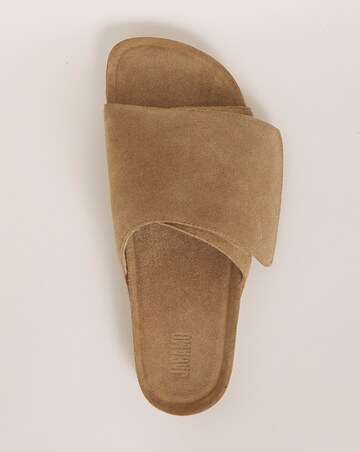 Suede Touch and Close Footbed Sandal Wide Fit