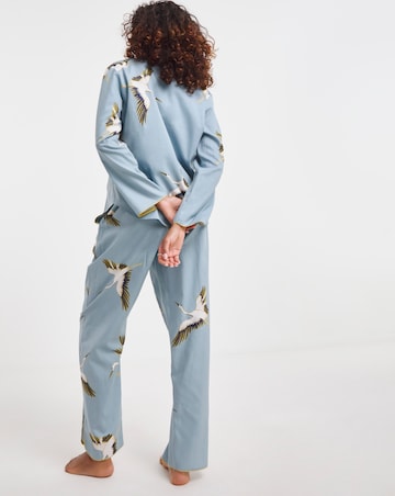 Cyberjammies Piper Crane Print Woven Pyjama Set Blue Mix
