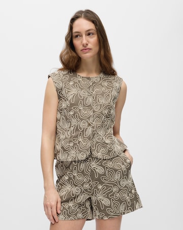 OBJECT Brown Multi Sleeveless Waistcoat