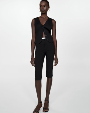 Mango Peach button Waistcoat- Black