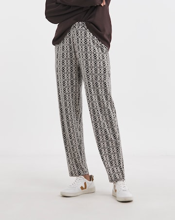 Printed Tapered Leg Jersey Trouser