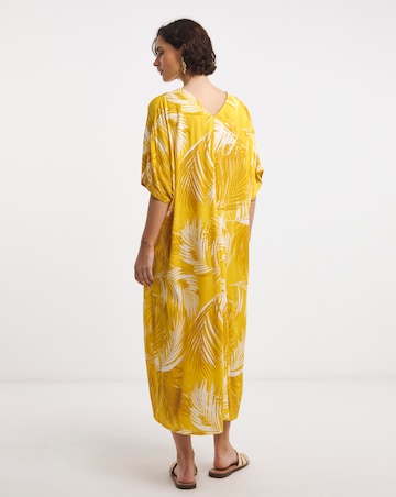 Textured Crinkle Kaftan Overhead Midi Dress