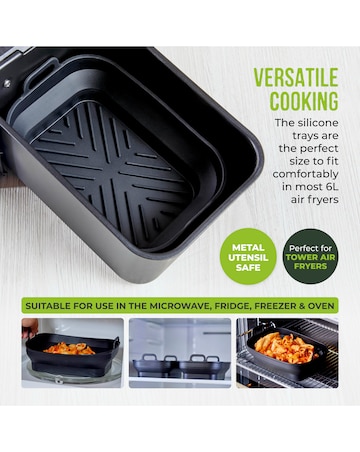 Tower Set of 2 Rectangular Foldable Air Fryer Trays