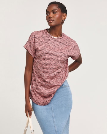 Longline Short Sleeve Curved Hem Top