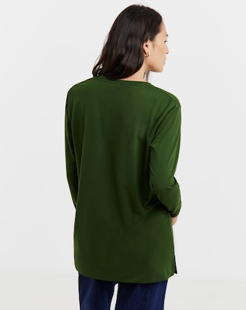 V-Neck Split Hem Slouch T-Shirt