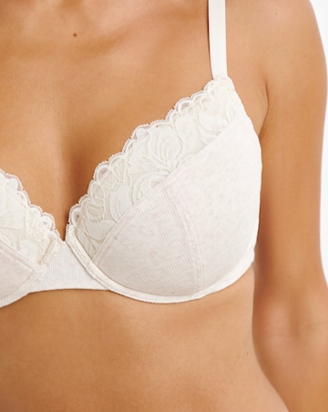 Pretty Secrets (3 Pack) Harper Lace Ribbed Plunge T-Shirt Bras (B-F)