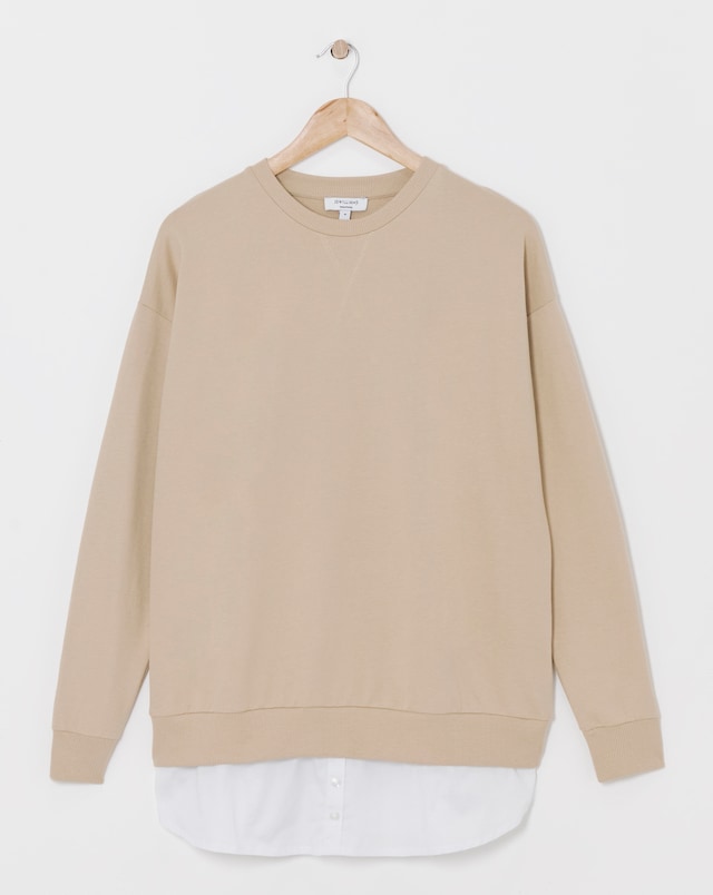 Long Sleeve Crew neck 2in1 Sweatshirt