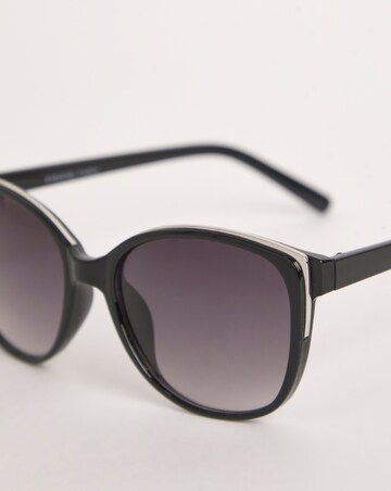 Sarah Black Wide Frame Sunglasses